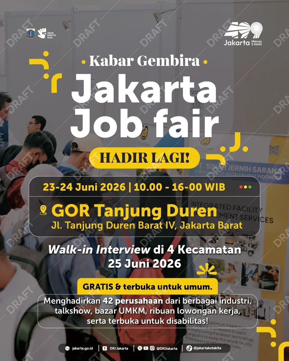 Job Fair Kabupaten Toba 2026 (Suku Dinas TKTE Wilayah Kabupaten Toba Barat) : 23-24 Juni 2026